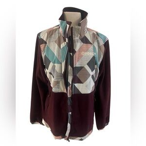 Hooey Geometric Burgundy Fleece tech jacket-NWT Size XL
